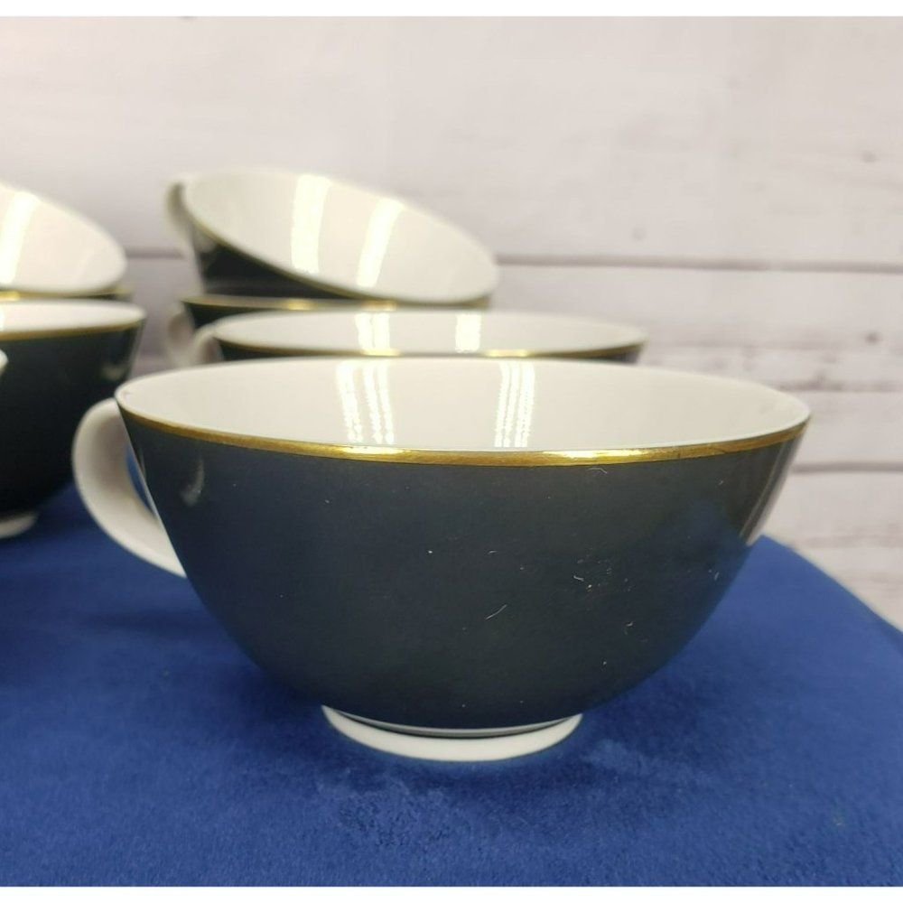 Syracuse Nocturne Cup 704895 Blue White Gold Trim Lot Bundle of 12 Cups